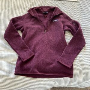 Patagonia Better Sweater 1/4 Zip Black Currant Burgundy Size XS